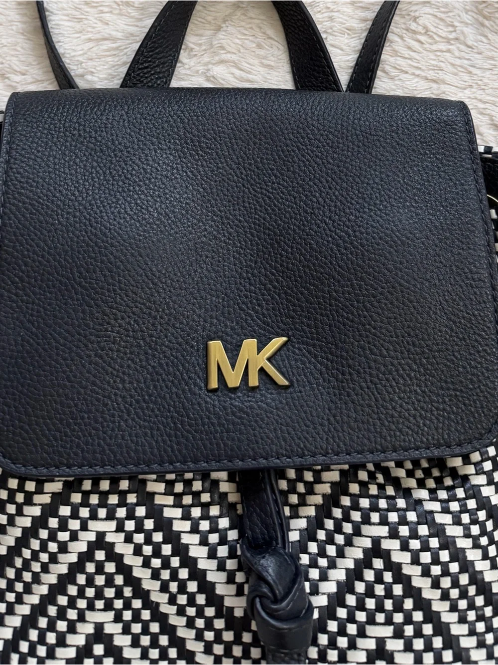 Michael Kors Medium Junie Woven Leather Backpack